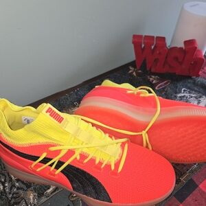 PUMA Mens Sneakers - Neon Red and Bright Yellow